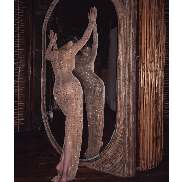 Retrofete Vinci Crystal Embellished Handmade Sheer Maxi Dress Gown NEW with tags - Picture 15 of 15